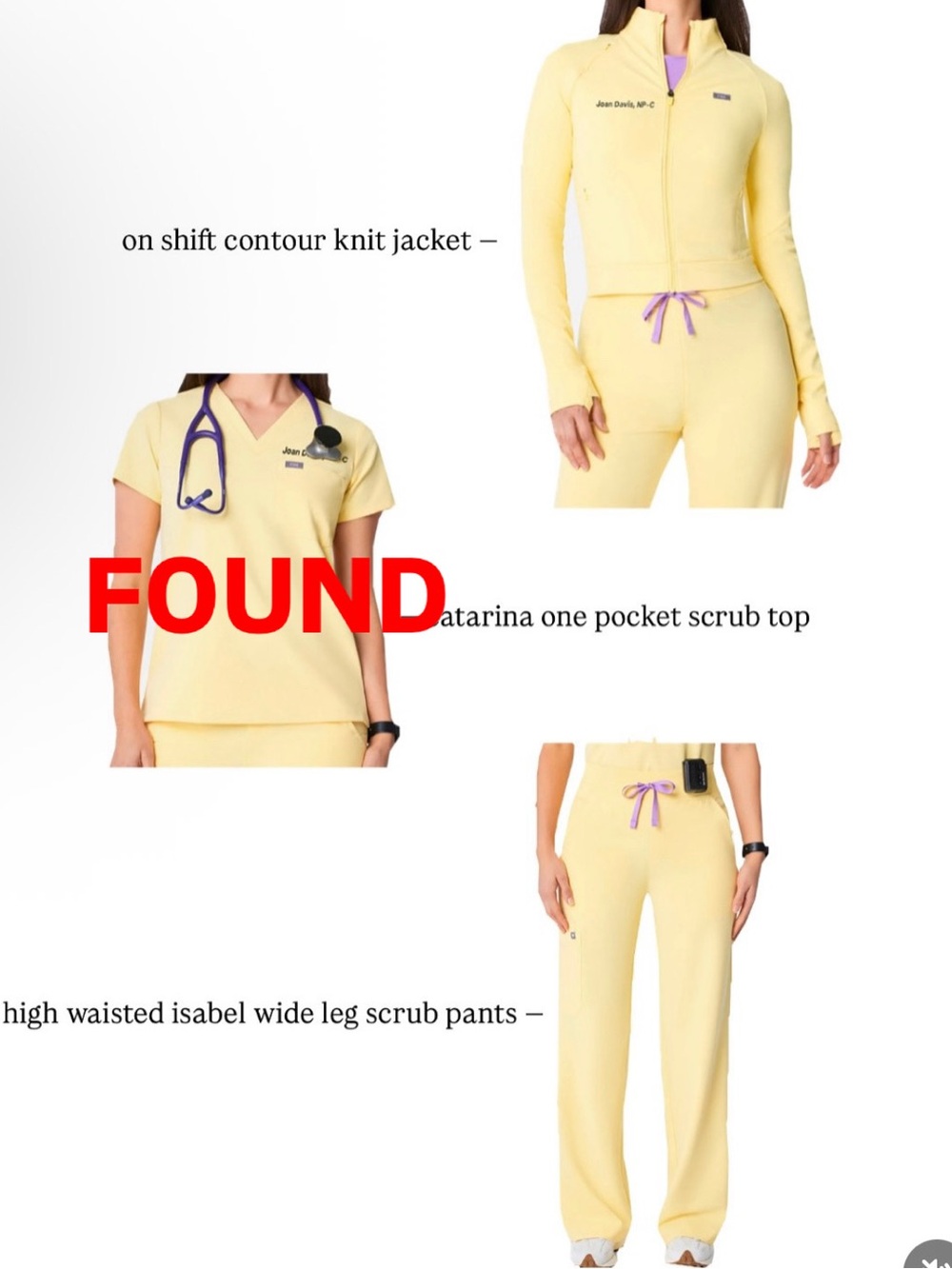 ISO FIGS BUTTER YELLOW ISABEL SCRUB PANTS & JACKET